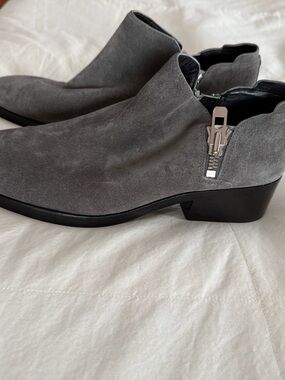 3.1 Phillip Lim Gray Suede Ankle Booties with Side Zips European size 40